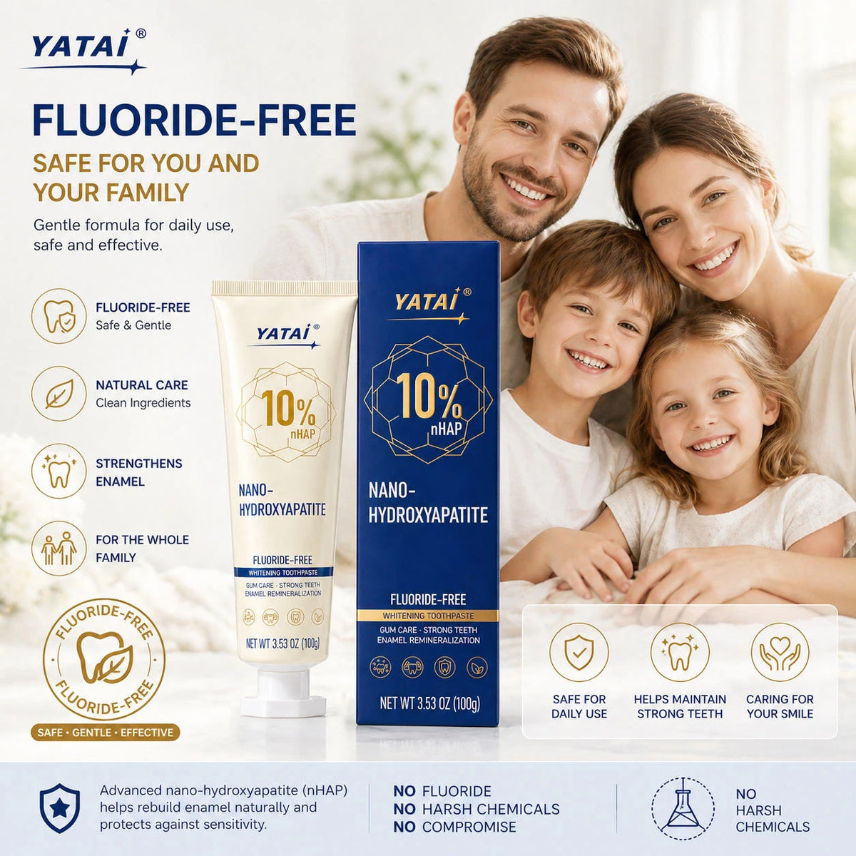 Fluoride-Free 10% Nano-Hydroxyapatite Toothpaste, Mint, 100 g - image 5