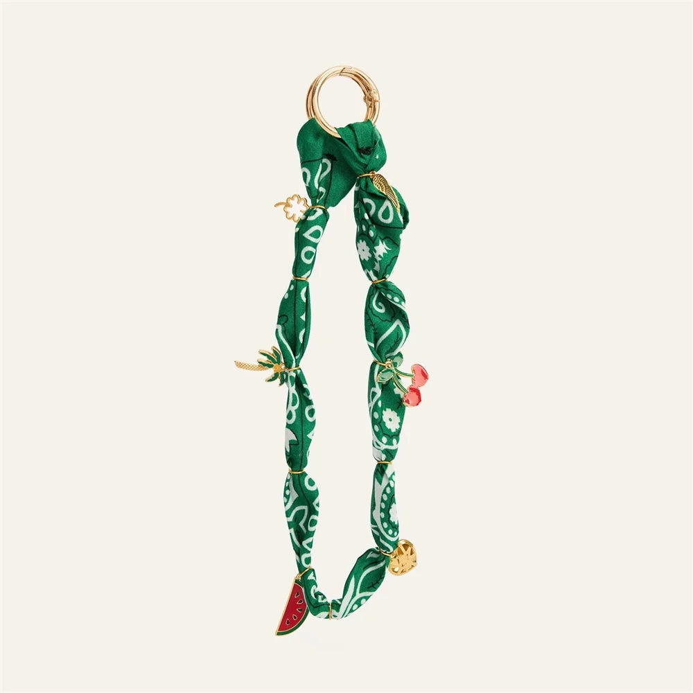 Retro Simple Accessory Rope Fabric Bag Charms Pearl Beaded Chain Duck Heart Strawberry
