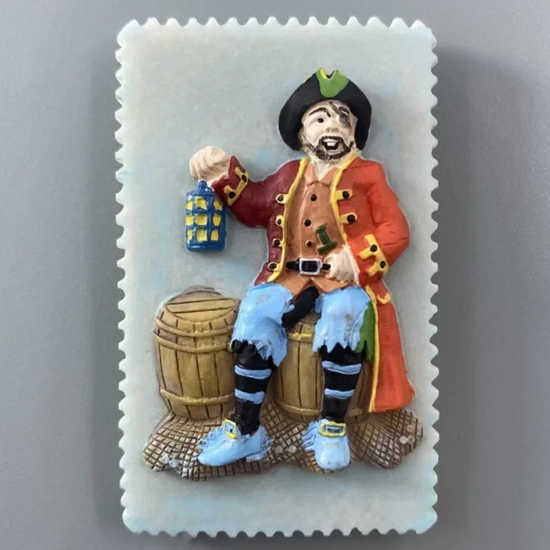 Caribbean Pirate 3D Souvenir Fridge Magnet, Travel Collectible - image 2