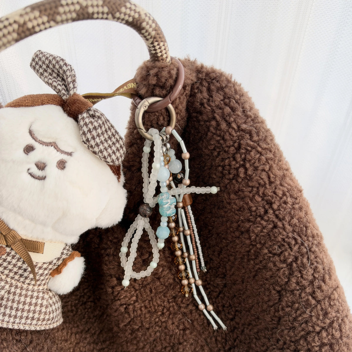 One-of-a-Kind Handmade Glass Bead Bag Charm and Key Chain - image 4