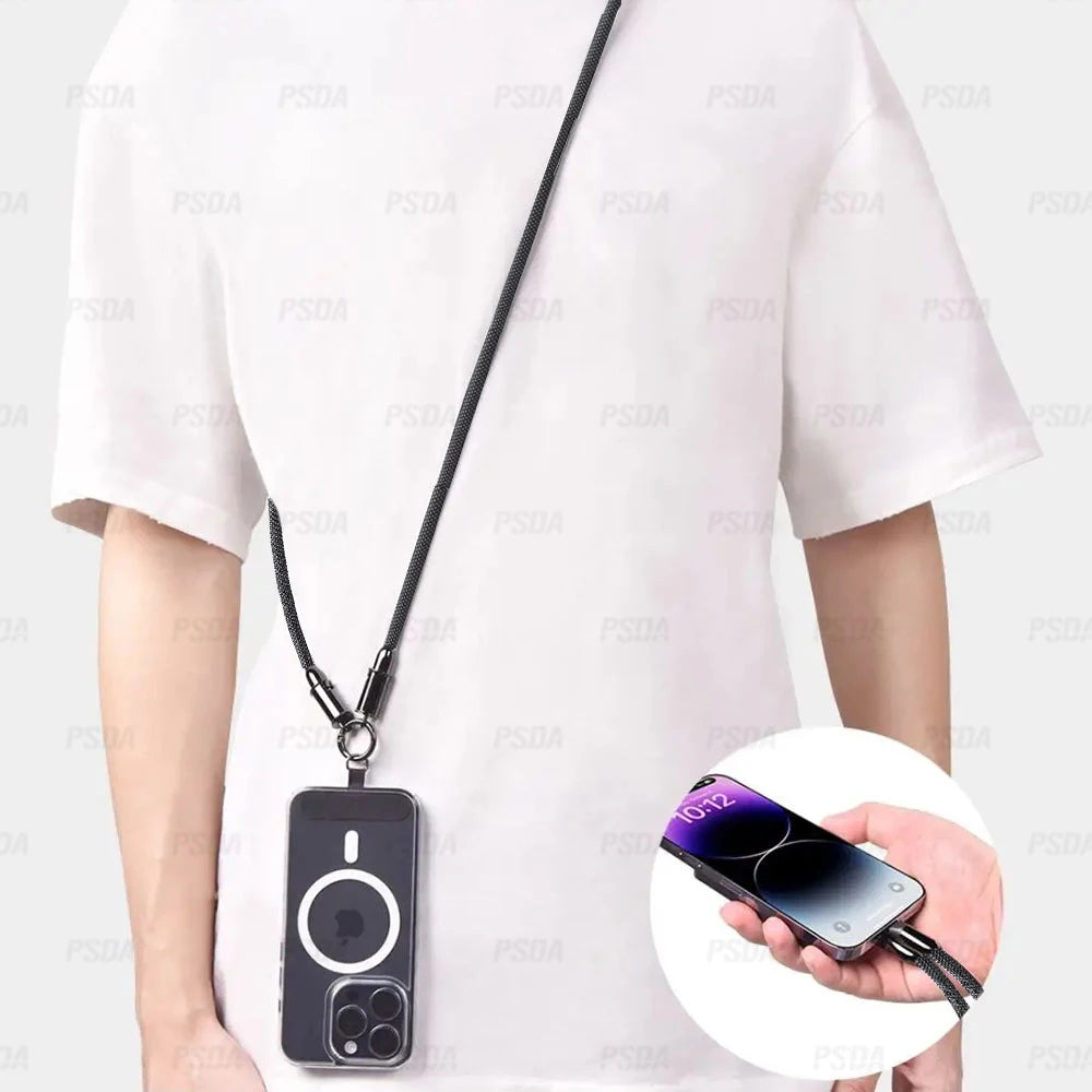0.3M 1.2M 60W C-C 27W C-L Cell Phone Lanyard Holder Anti Theft Crossbody Phone Wrist