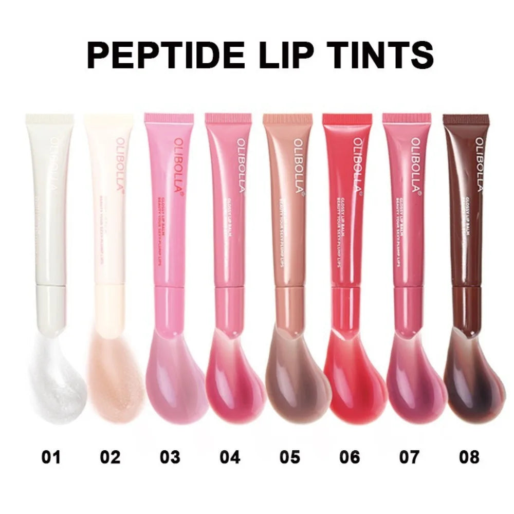 Peptide Lip Gloss with Lip Oil Shine, Long-Lasting, 8 Shades