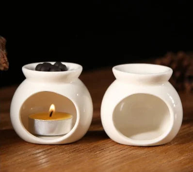 Handmade Round Ceramic Oil Burner and Tealight Holder for Wax Melts - image 4