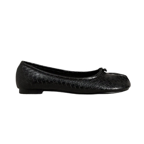 Split Toe Bow Ballet Flats, Retro Soft Sole Casual Flat Shoes for Women