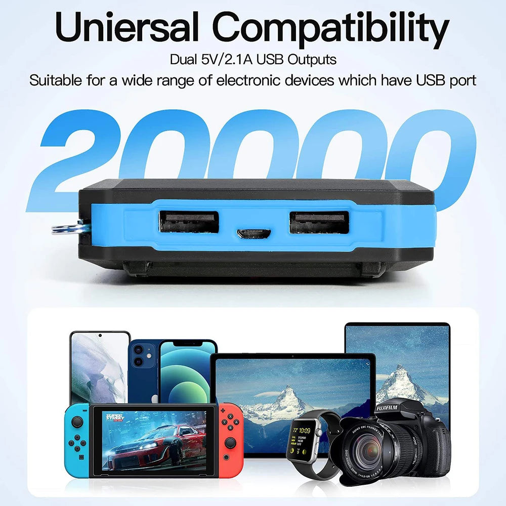20,000mAh Solar Power Bank with Dual USB, Charges 2 Devices - image 2