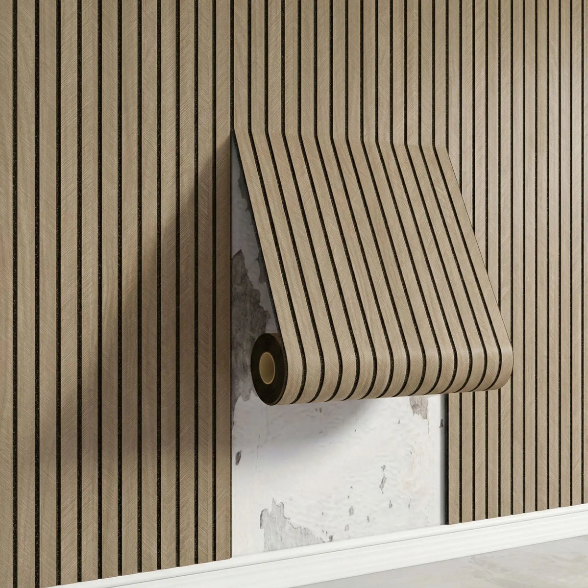 Retro Chinoiserie Wood Slat Peel and Stick Wall Film, 60 cm x 3 m - image 8