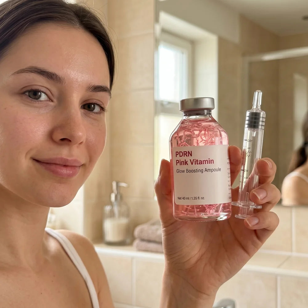 Skin Repairing Moisturizing Face Serum Glow Boosting PDRN Serum Brightening Pink Vitamin