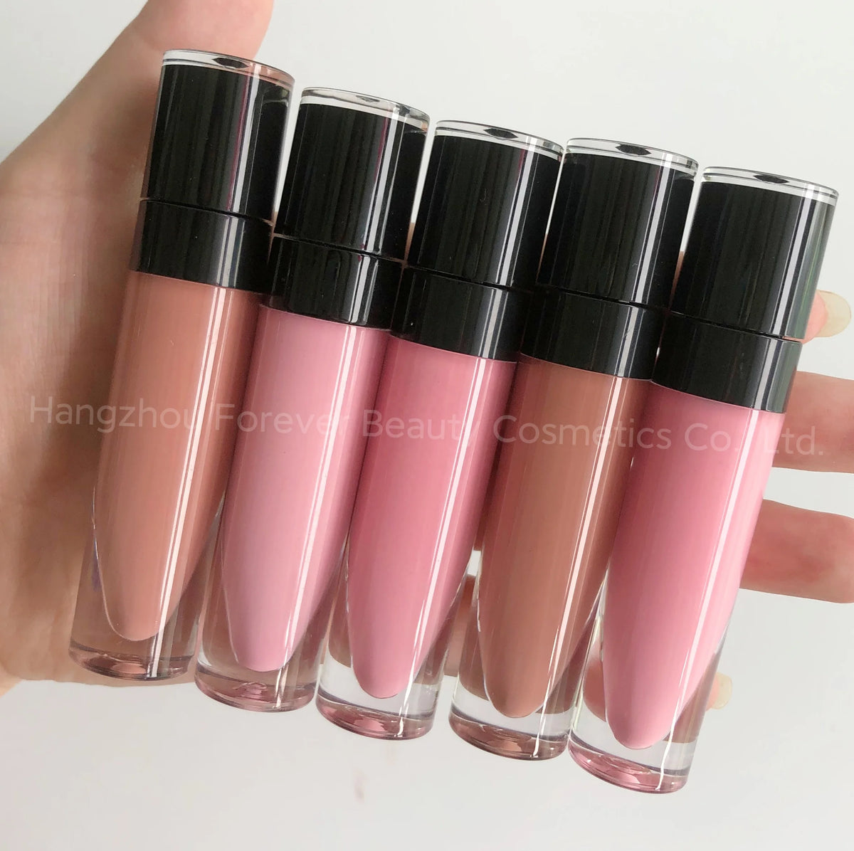 Lip Glaze Black Tube Vanilla Scent Glitter Lip Gloss