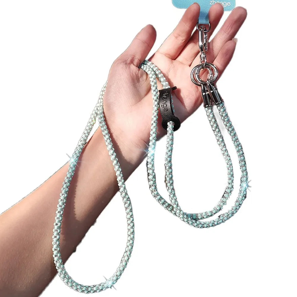 Glitter Rhinestone Crossbody Phone Cord, 120 cm Nylon
