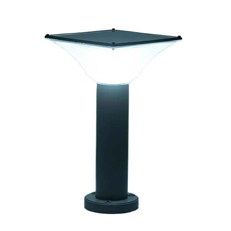 Minimalist Aluminum Solar Lawn Light, 7W, 360° Beam, IP65