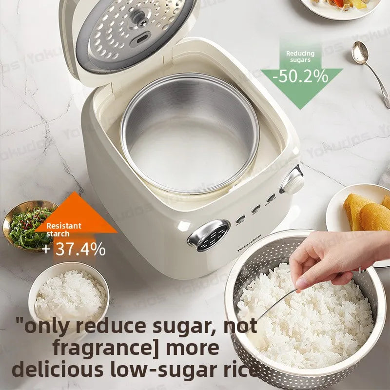 Small Rice Cooker with LCD Touch Panel and Dry-Boil Protection, 400W - image 3