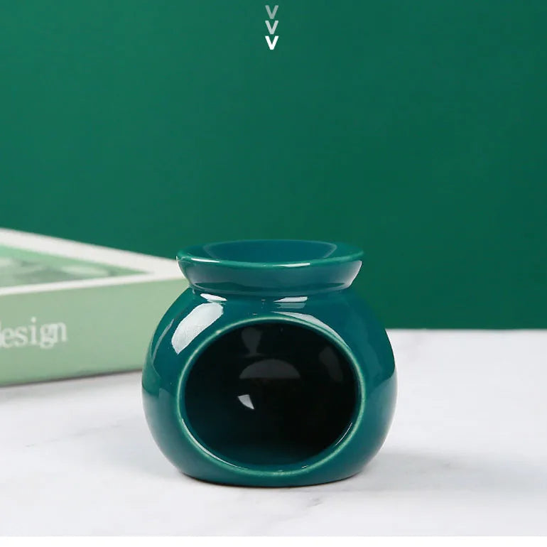 Handmade Round Ceramic Oil Burner and Tealight Holder for Wax Melts - image 2