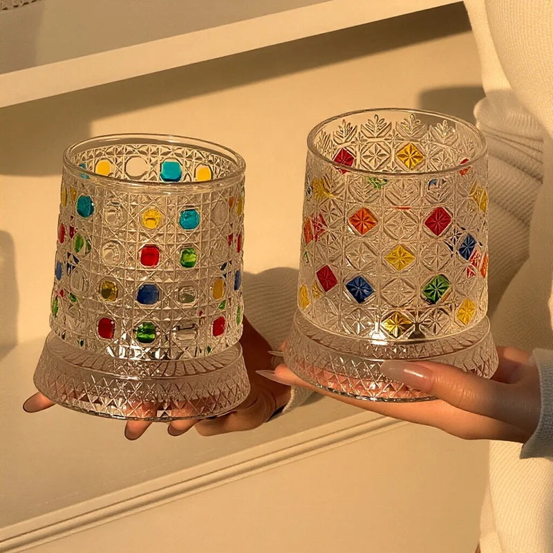 Hand-Painted Rotating Crystal Tipping Tumbler for Whiskey - image 4