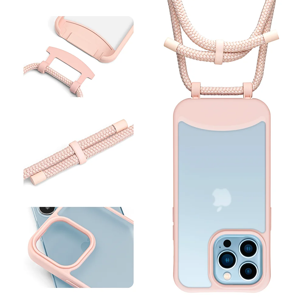 Universal Crossbody Phone Strap with Detachable Lanyard, PC and TPU
