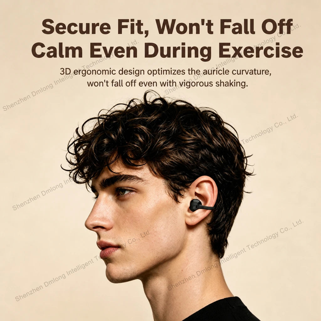 J190 Open-Ear Headphones TWS Ear Clip Earbuds Hifi Sound True Wireless Clip-On Earphones