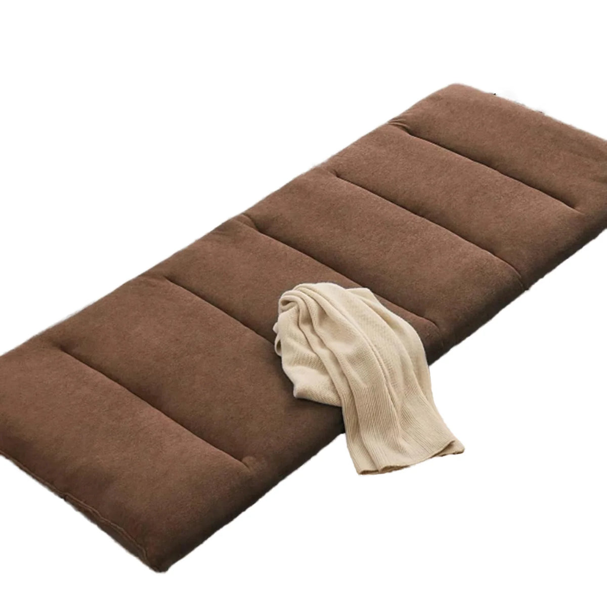 6-Fold Futon Lounging Mat with Washable Towel Fabric Cover, 180 cm