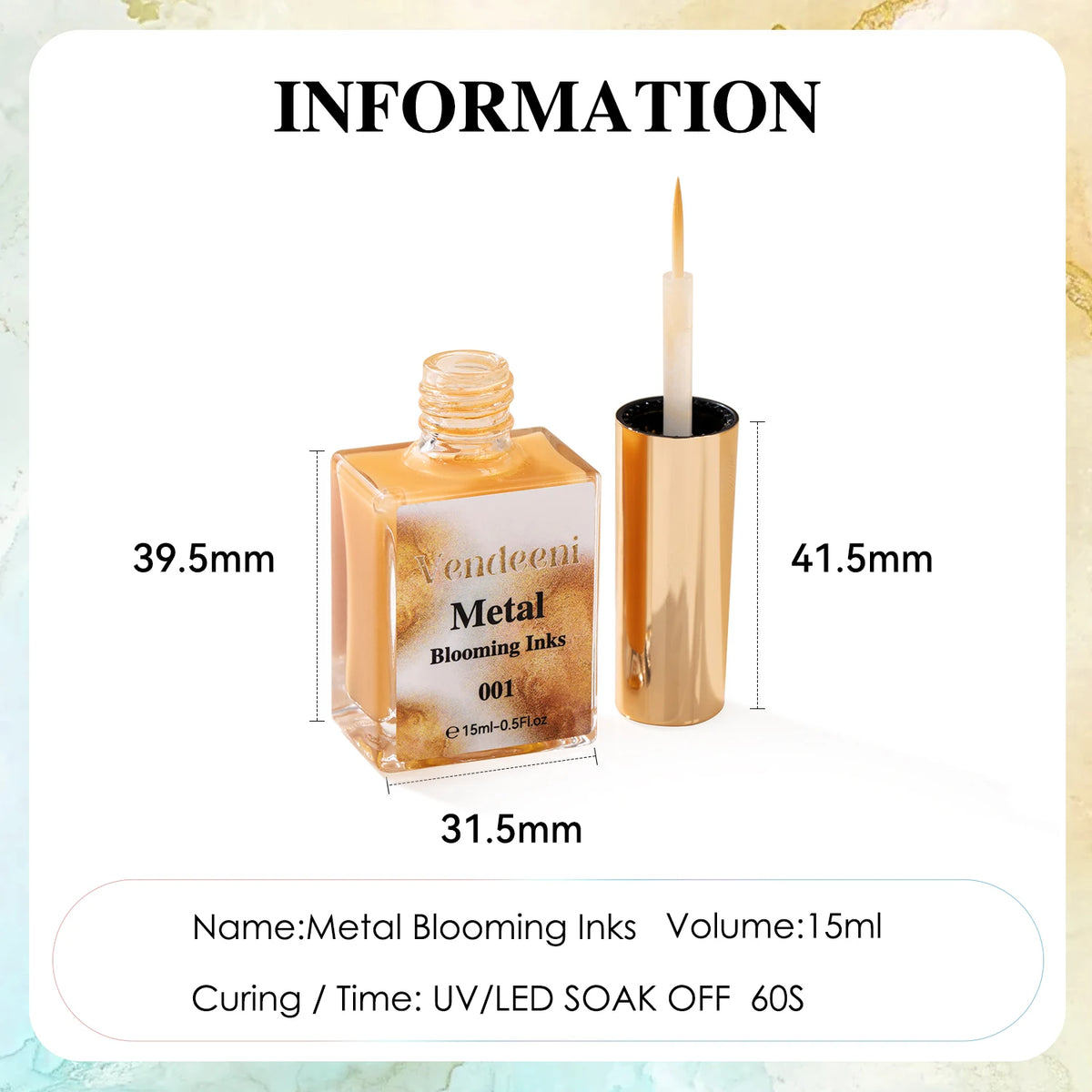 Metallic Blooming Liquid Gel with Metal Sheen, Soak-Off, 15 ml - image 2