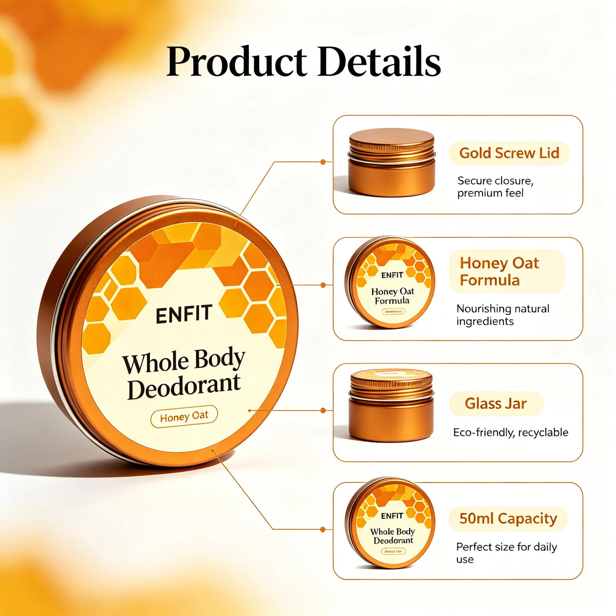 Honey Oat Whole-Body Deodorant Balm, Aluminum-Free, 50 ml - image 4