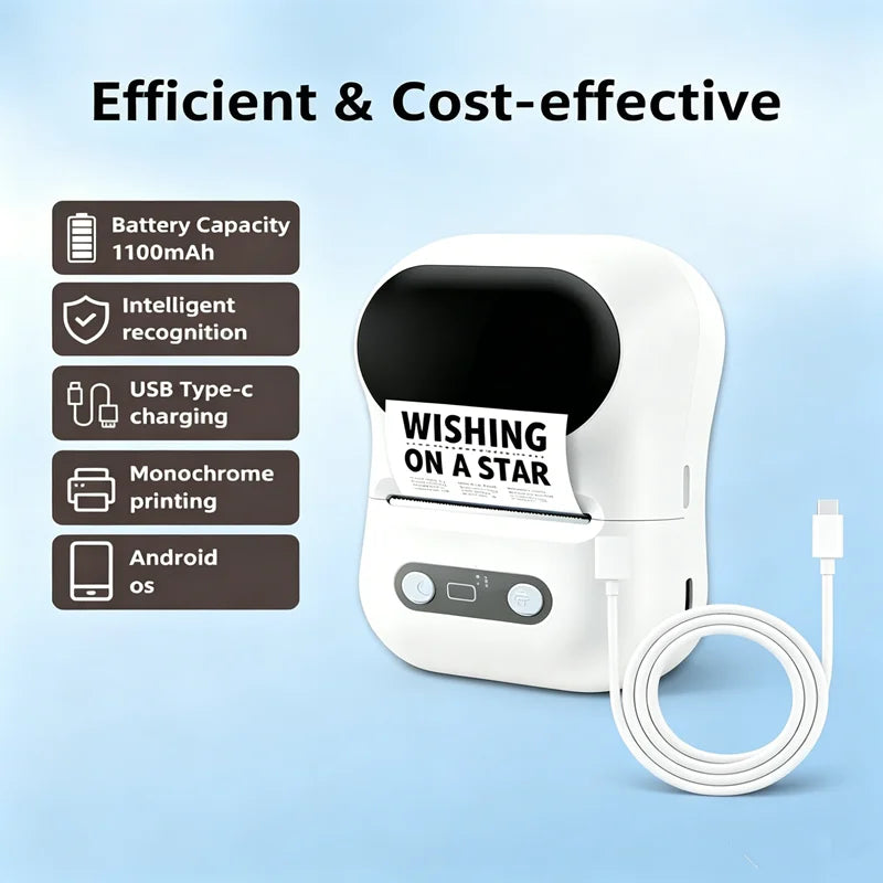 2-Inch Inkless Portable Label Printer with 1500mAh Battery, 58 mm - image 7