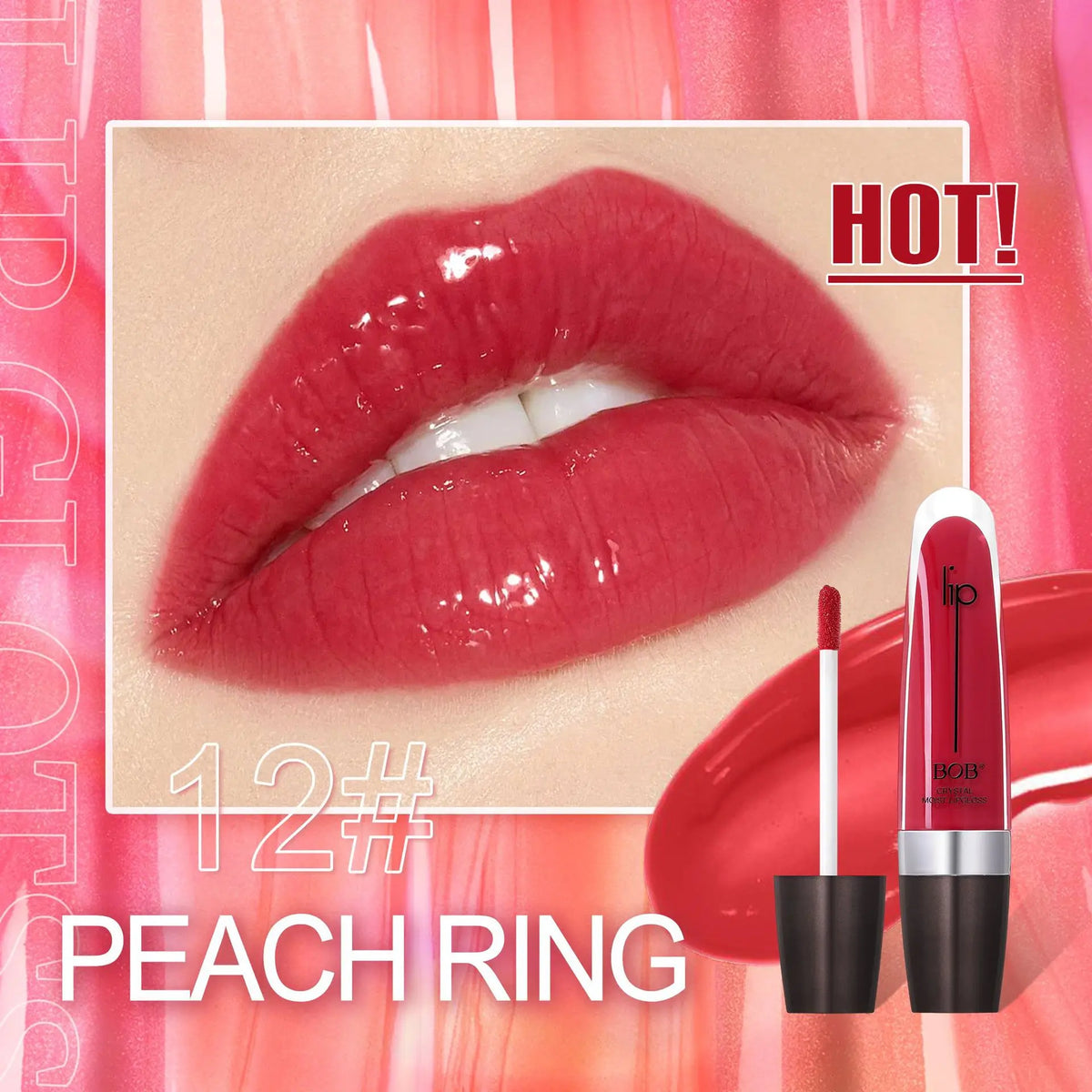 High-Pigment Vegan Peptide Lip Gloss, Travel Size, 12 Shades - image 2