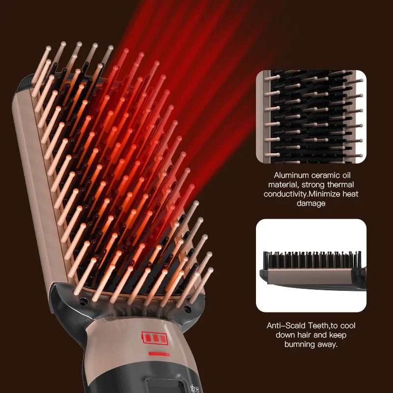Cordless Ceramic Hair Straightening Comb, USB Rechargeable, 75W - image 5