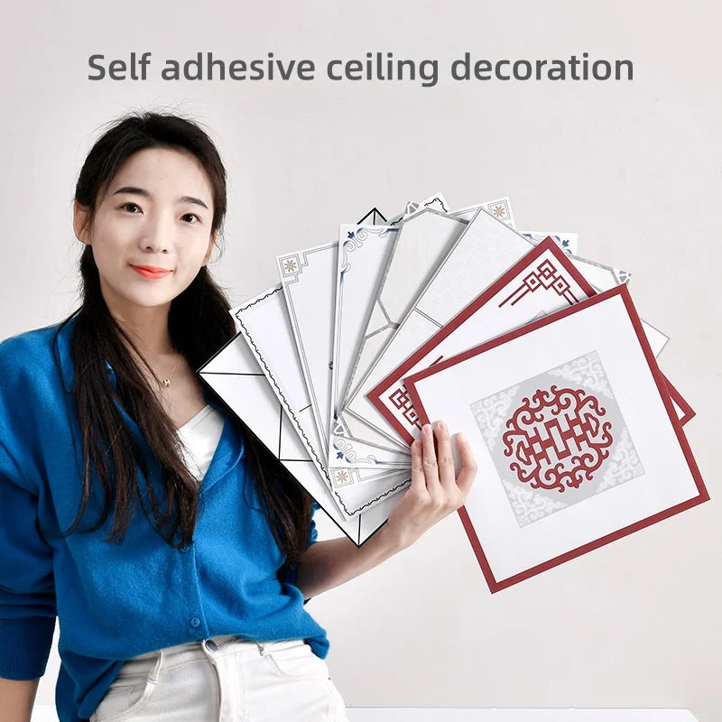 3D PVC Self-Adhesive Ceiling Panels, 60 x 60 cm Tiles, 2.5 mm Thick - image 2