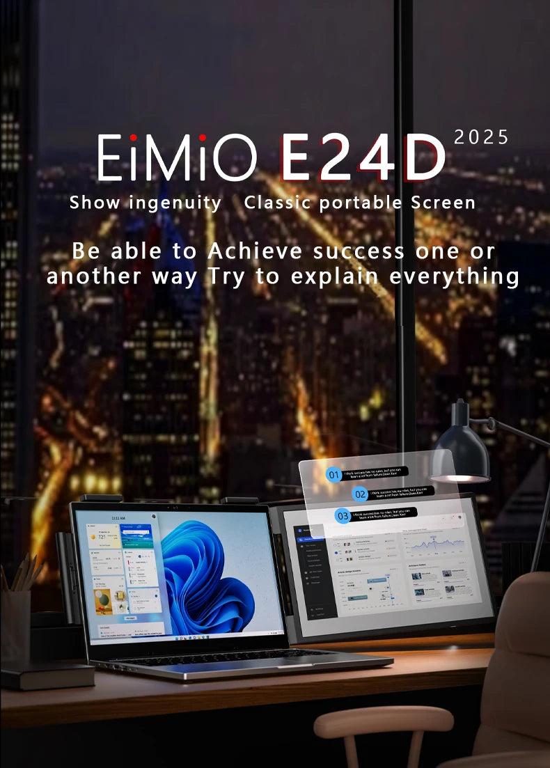 Eimio 14 Inch FHD 1080P IPS Portable Monitor Usb-c Laptop Screen Extender External