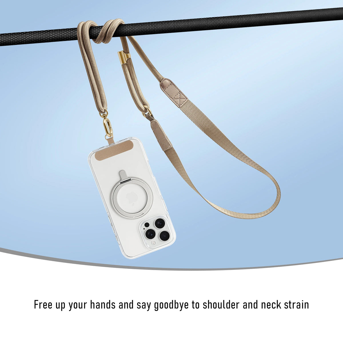Braided Nylon Neck or Crossbody Lanyard for Phone and ID, 130 cm - image 5