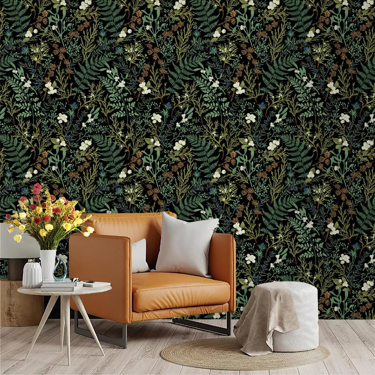 Wild Leaf Pattern Self-Adhesive PVC Wall Sticker, Waterproof - image 8