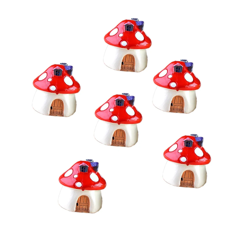 Fairy Garden Mushroom House Cute 4 Sizes DIY Resin Doll House Decoration Miniature Micro