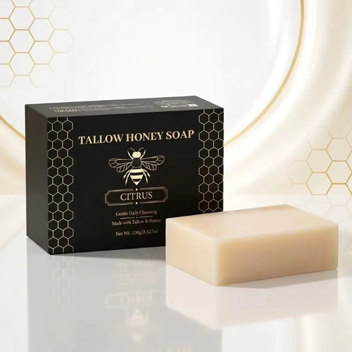 Natural Beef Tallow&Raw Honey Handmade Soap Bar Deep Cleansing Moisturizing Bar Soap