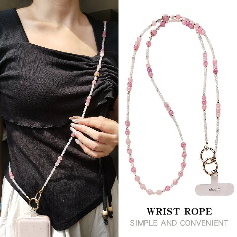 Crystal Mobile Phone Lanyard Crossbody Long Style Ins Women's Fashion Niche Exquisite