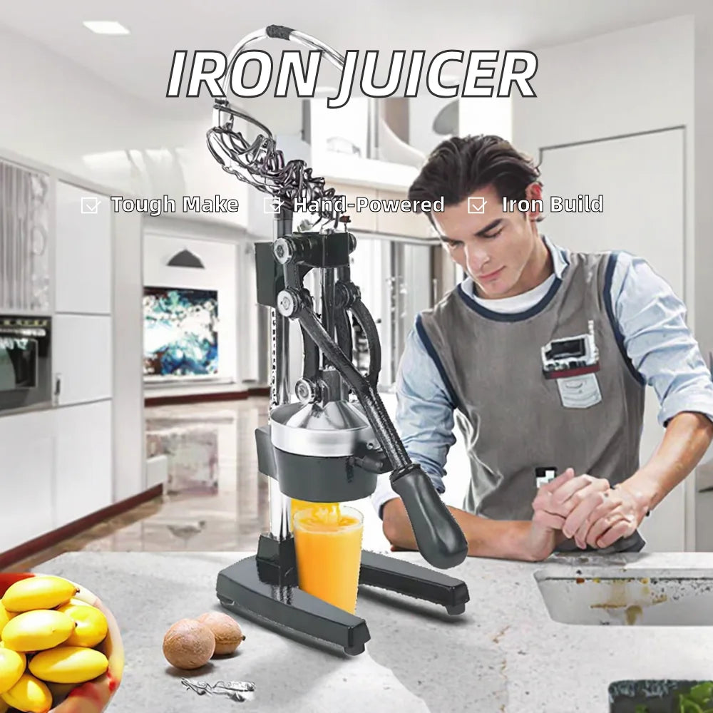 Heavy-Duty Hand-Crank Manual Juicer, Cast Iron and Stainless Steel - image 3