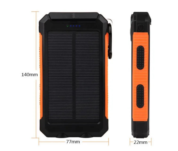 20,000mAh Solar Panel Power Bank with Dual USB, 20W Fast Charging