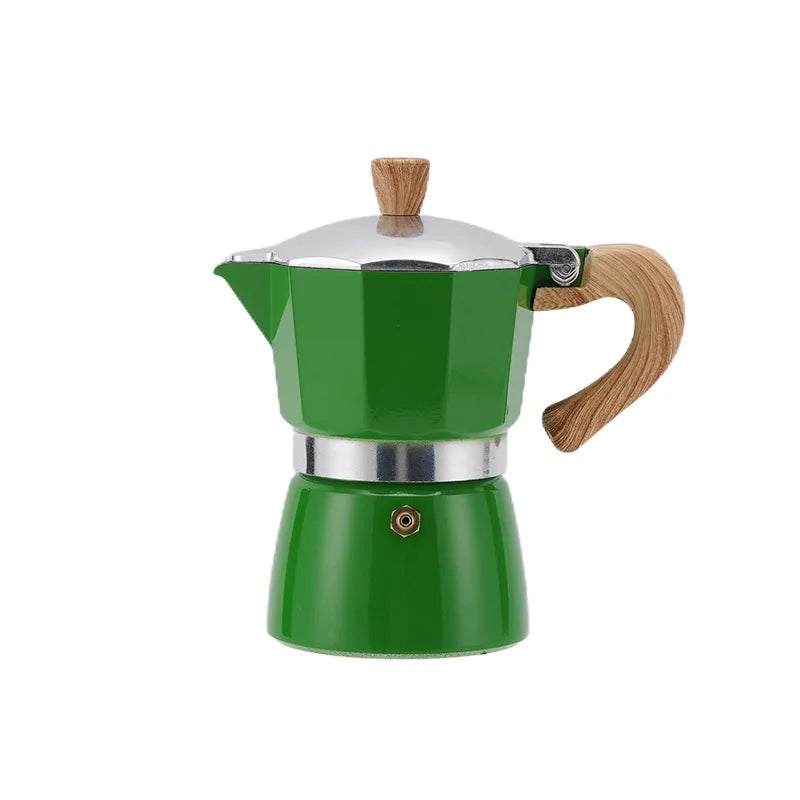 Polygon Aluminum Moka Pot with Wooden Handle for Espresso - image 3