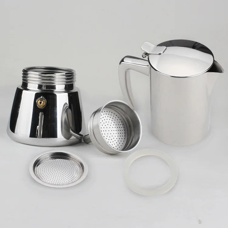 Stainless Steel Italian Espresso Stovetop Coffee Maker Moka Pot
