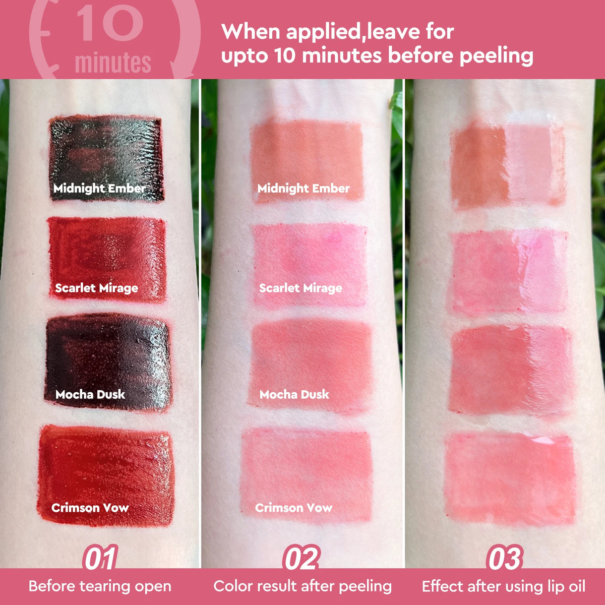 2-in-1 Lip Oil and Peel-Off Gloss Tint, Non-Sticky, 8 ml - image 5