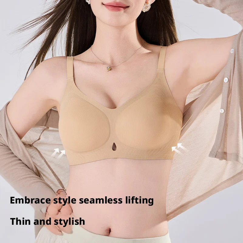 Invisible Jelly Soft Support Bra Push Up Small Bust Wireless Breathable Hollow