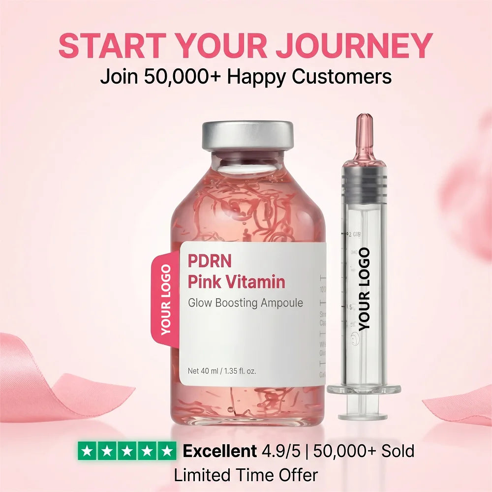 Skin Repairing Moisturizing Face Serum Glow Boosting PDRN Serum Brightening Pink Vitamin
