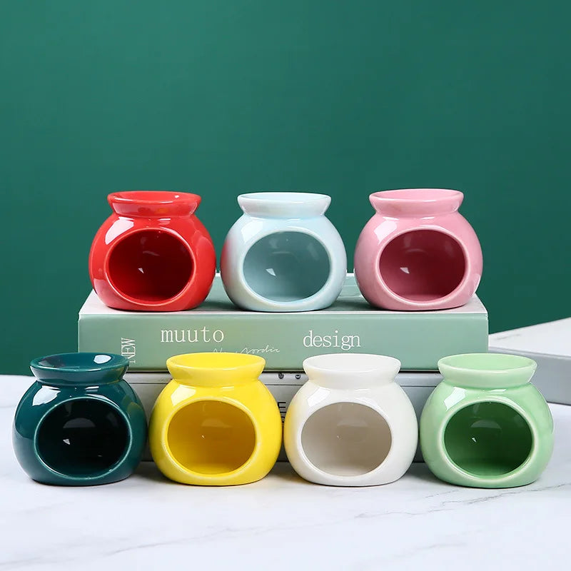 Handmade Round Ceramic Oil Burner and Tealight Holder for Wax Melts - image 3