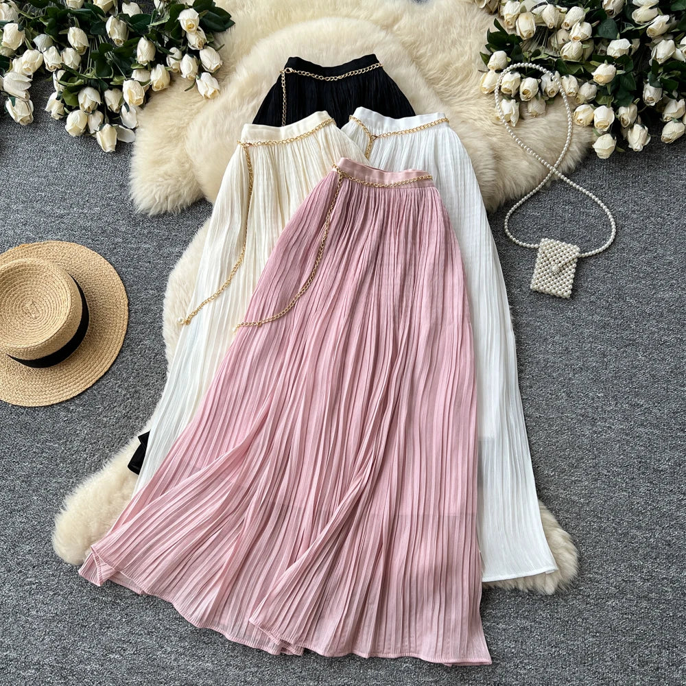 Spring Draped Straight Skirt Women Casual Skirts for Girls Clothes Women