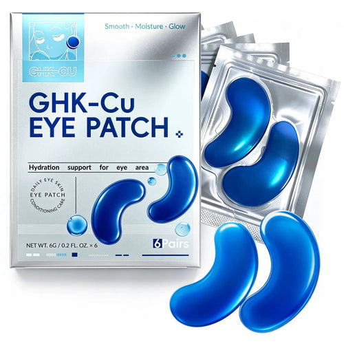 GHK-Cu Blue Copper Peptide Hydrogel Eye Patches 6 Pairs Under Eye Mask Hydrating Firming