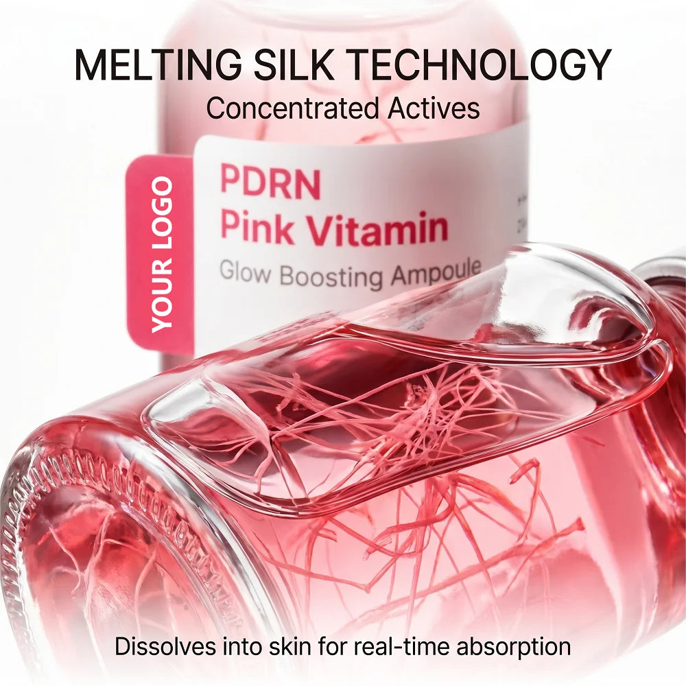Skin Repairing Moisturizing Face Serum Glow Boosting PDRN Serum Brightening Pink Vitamin