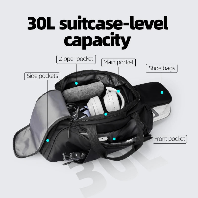 Oxford Travel Gym Bag with Shoe Storage, Zippered, 0.85 kg - image 3