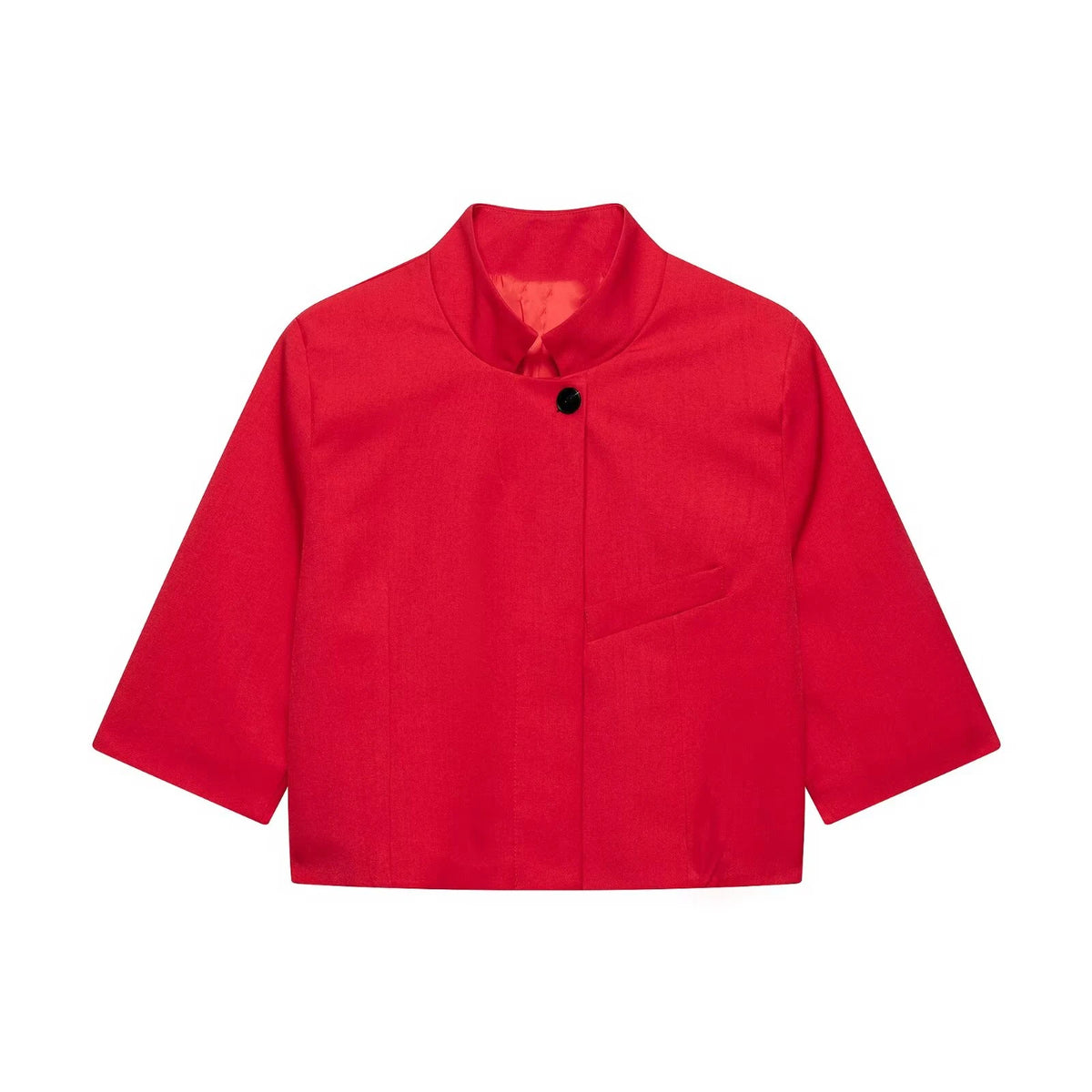 Short-Sleeve Stand Collar Cropped Blazer in 6 Colors, XS–L - image 9