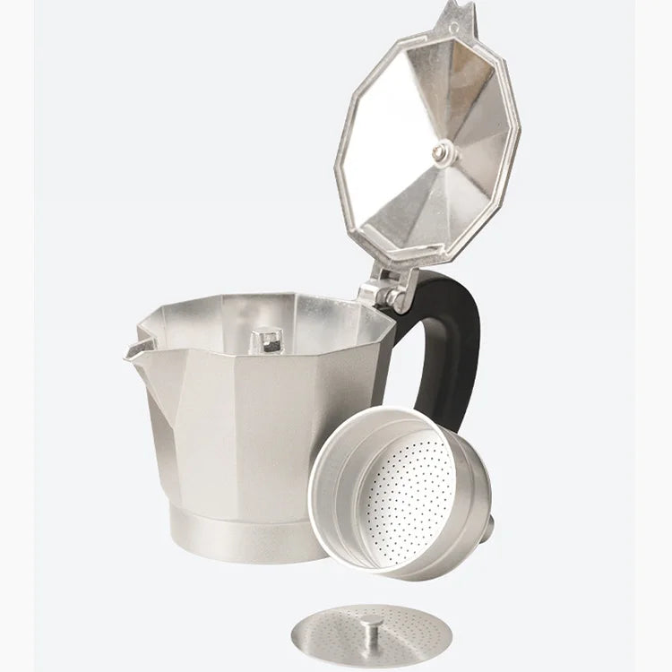 Espresso Electric Hand-pour Coffee Moka Pot - Food-Grade Aluminum 6-Cup Capacity Rich