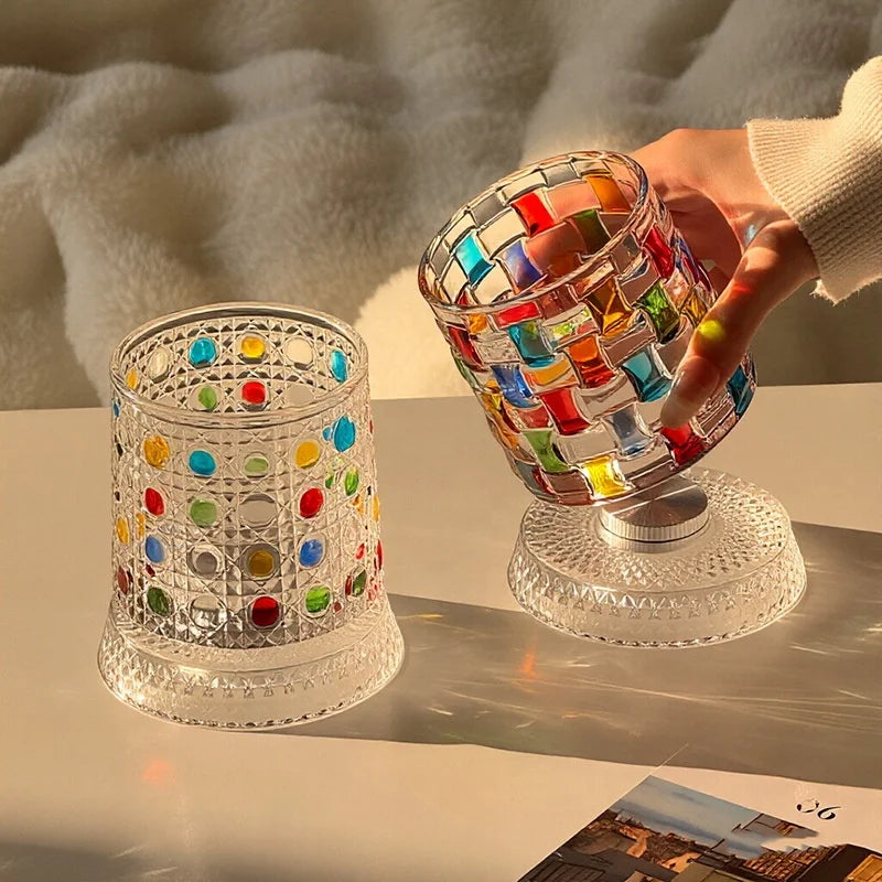 Hand-Painted Crystal Whiskey Glass with Rotatable Base, 10 Styles - image 5