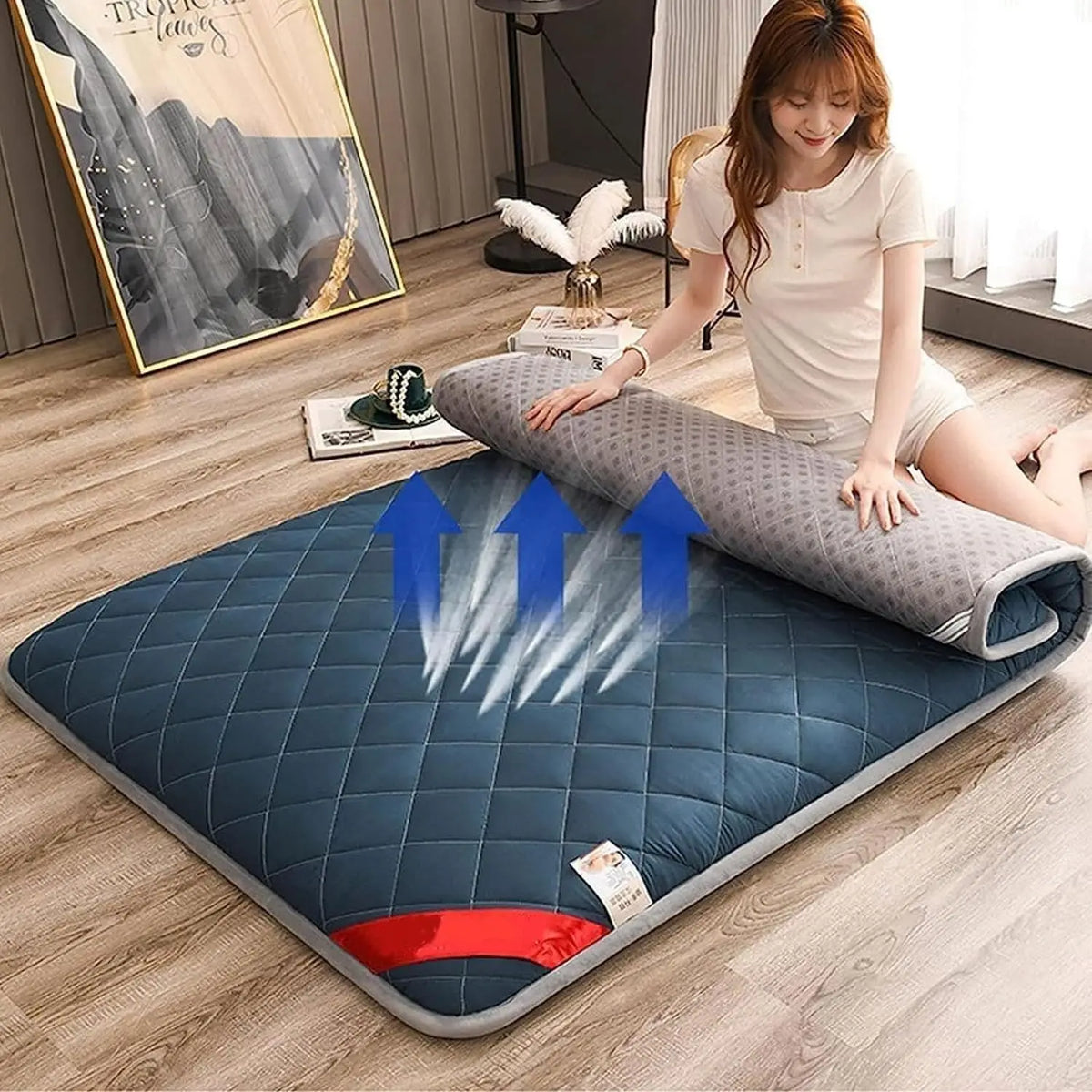 Foldable Floor Futon Sleeping Mat, Polyester, 90 to 180 cm Wide - image 5