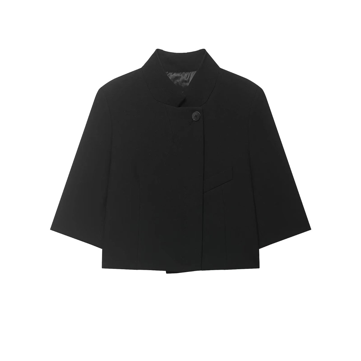 Short-Sleeve Stand Collar Cropped Blazer in 6 Colors, XS–L - image 7