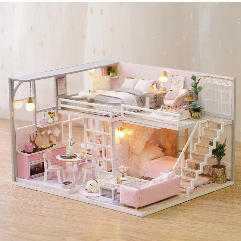 DIY Wooden Model Cottage Kit for Hand Assembly, 30 x 23.5 x 7 cm - image 4